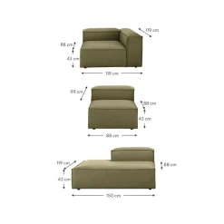 Chaise Longue Xl Componibile Lennon*Westwing Collection Clearance