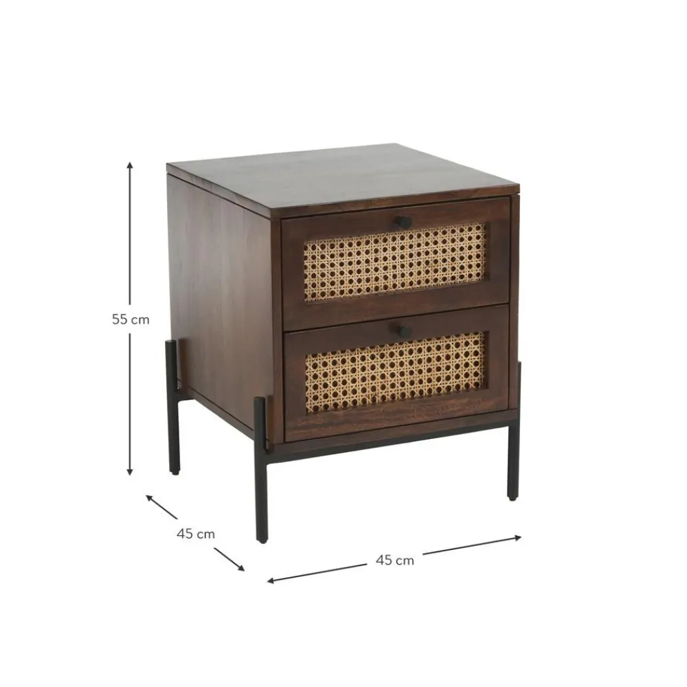 Comodino Con Cassetti Marrone Scuro Vienna*Westwing Collection Hot