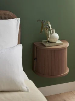 Comodino Da Parete Con Fronte Scanalato Calary