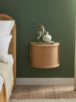 Comodino Da Parete Con Frontale Scanalato Calary