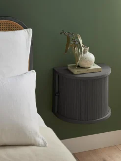 Comodino Da Parete Con Frontale Scanalato Calary