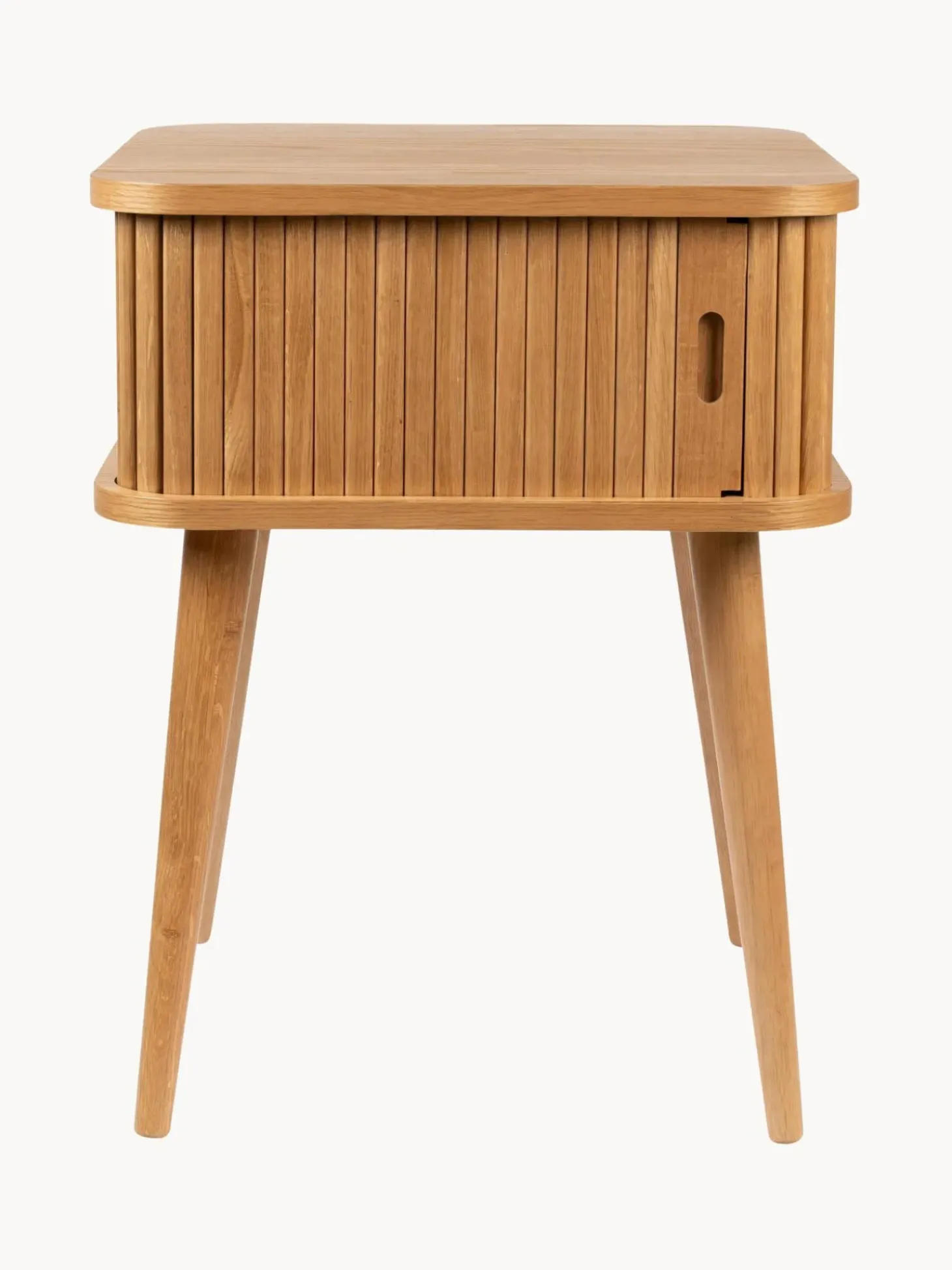 Comodino In Legno Con Anta Scorrevole E Frontale Scanalato Barbier