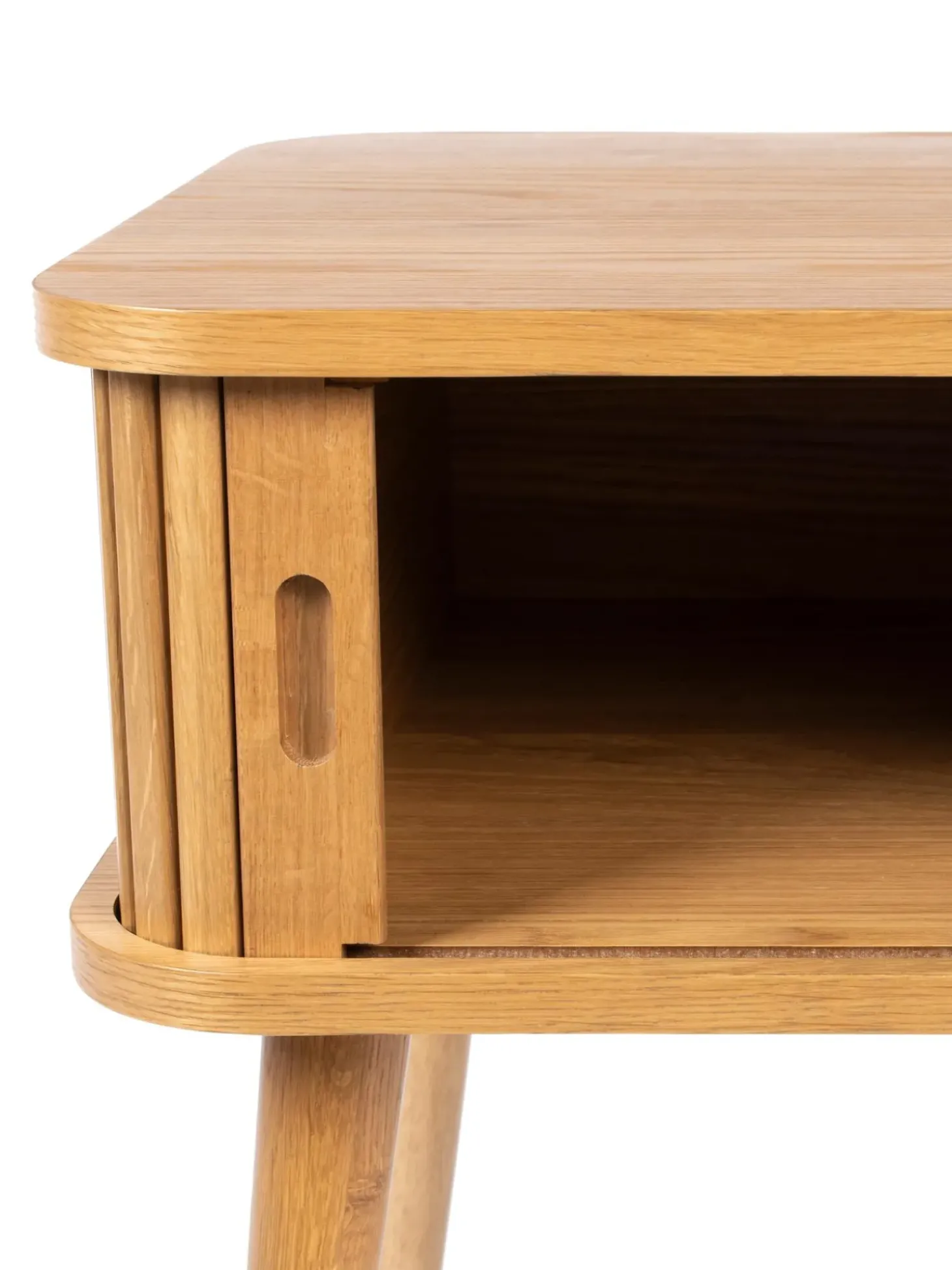 Comodino In Legno Con Anta Scorrevole E Frontale Scanalato Barbier