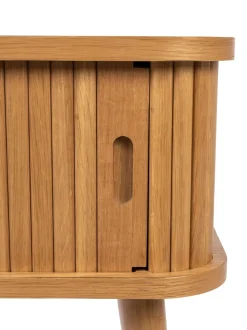 Comodino In Legno Con Anta Scorrevole E Frontale Scanalato Barbier