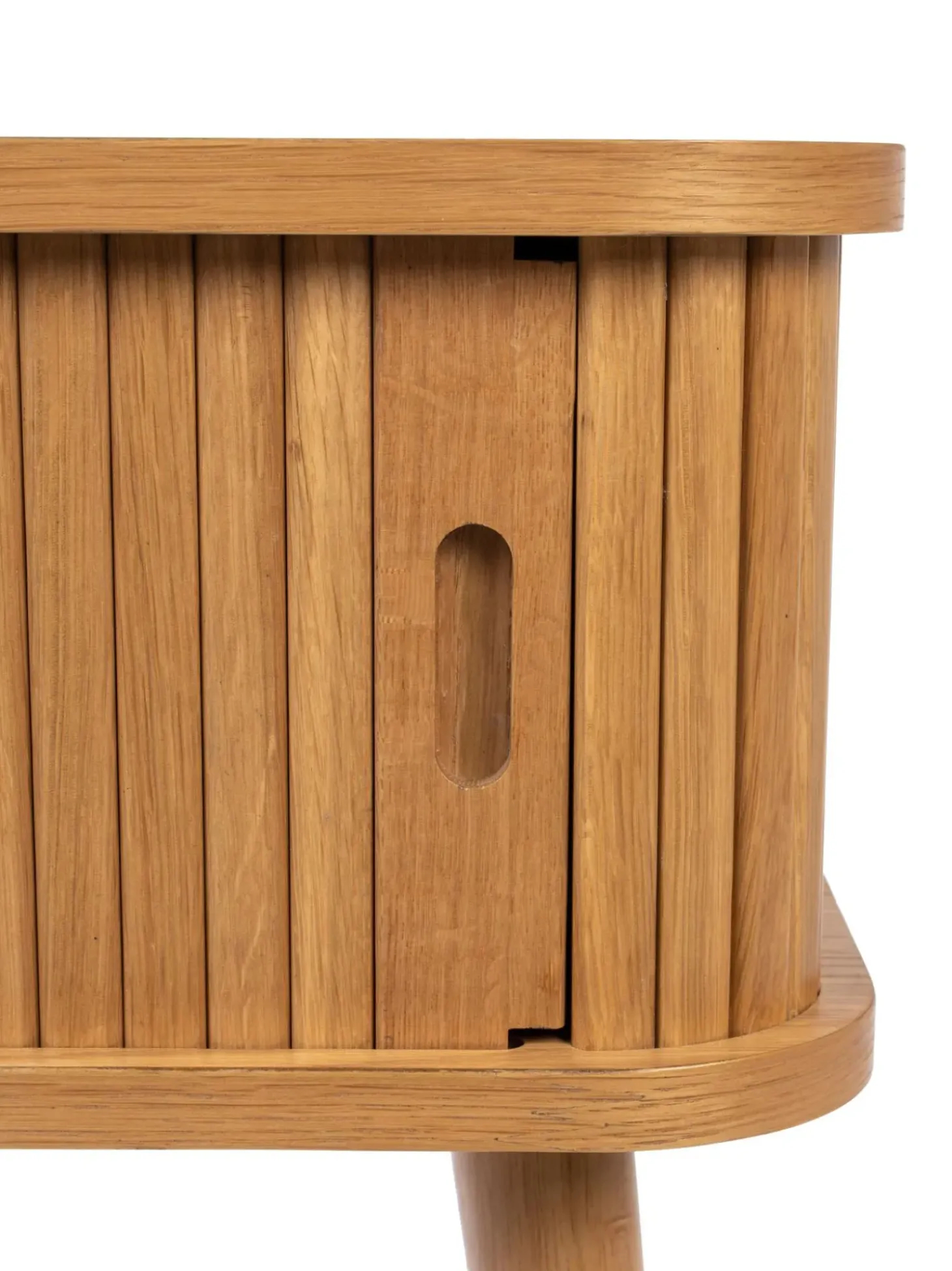 Comodino In Legno Con Anta Scorrevole E Frontale Scanalato Barbier