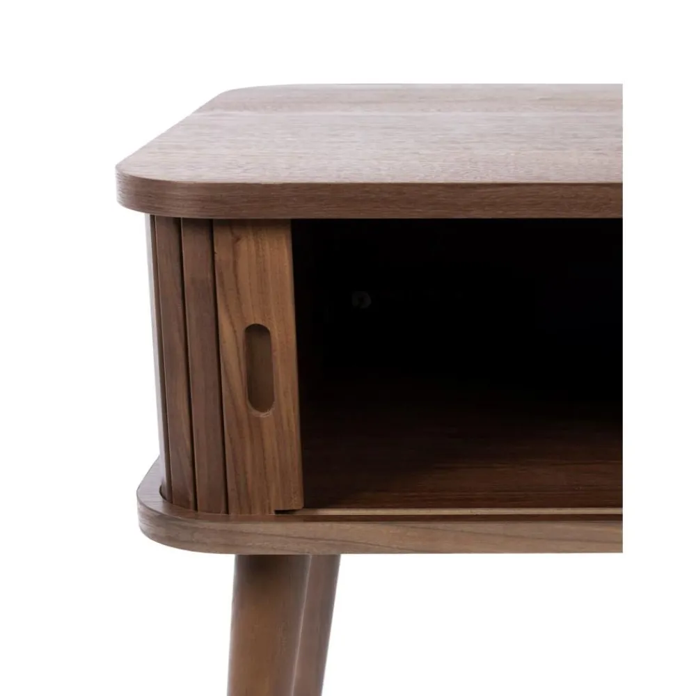 Comodino In Legno Con Anta Scorrevole E Frontale Scanalato Barbier*Zuiver New