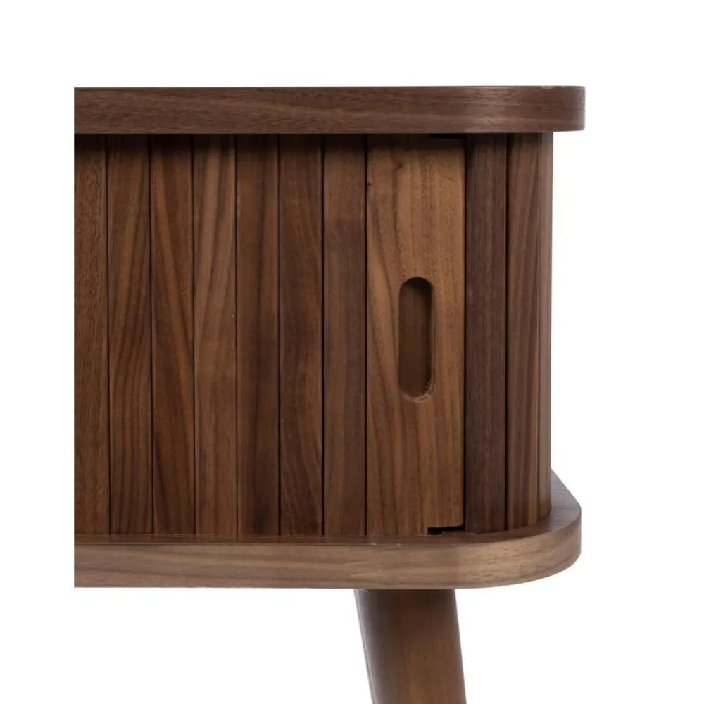 Comodino In Legno Con Anta Scorrevole E Frontale Scanalato Barbier*Zuiver New