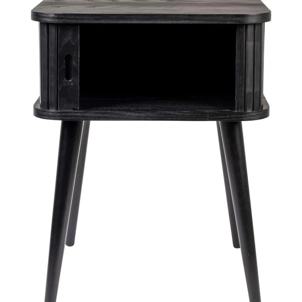 Comodino In Legno Con Anta Scorrevole E Frontale Scanalato Barbier*Zuiver New