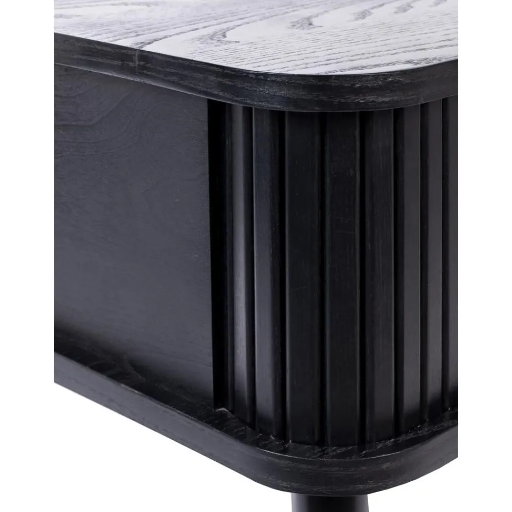 Comodino In Legno Con Anta Scorrevole E Frontale Scanalato Barbier*Zuiver New