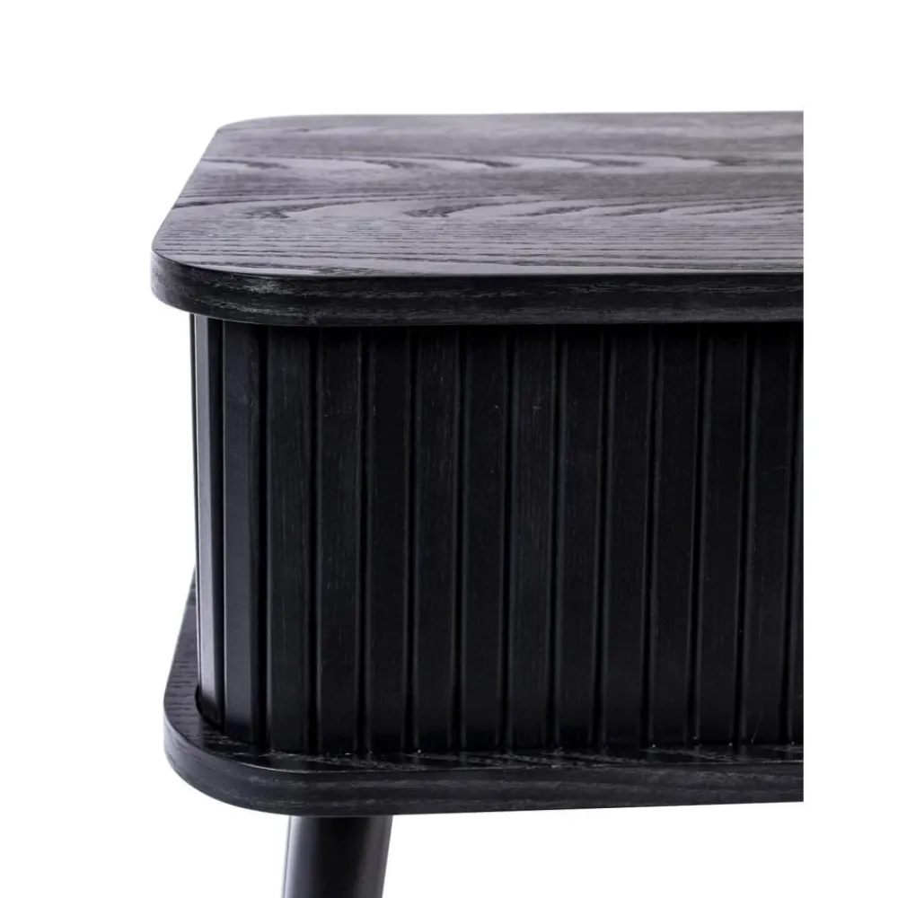 Comodino In Legno Con Anta Scorrevole E Frontale Scanalato Barbier*Zuiver New