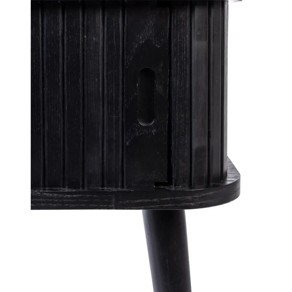 Comodino In Legno Con Anta Scorrevole E Frontale Scanalato Barbier*Zuiver New