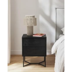 Comodino In Legno Di Mango Massiccio Con Cassetti Luca*Westwing Collection Clearance