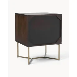 Comodino In Legno Di Mango Massiccio Con Cassetti Luca*Westwing Collection Outlet