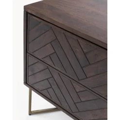 Comodino In Legno Di Mango Massiccio Con Cassetti Luca*Westwing Collection Outlet