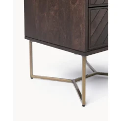 Comodino In Legno Di Mango Massiccio Con Cassetti Luca*Westwing Collection Outlet