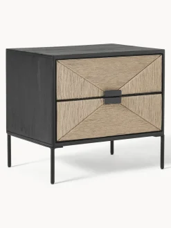 Comodino In Legno Di Mango Massiccio Con Cassetti June