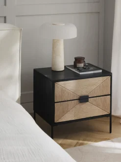 Comodino In Legno Di Mango Massiccio Con Cassetti June