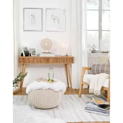 Consolle In Legno Con Vano Portaoggetti E Frontale Scanalato Barbier*Zuiver Clearance