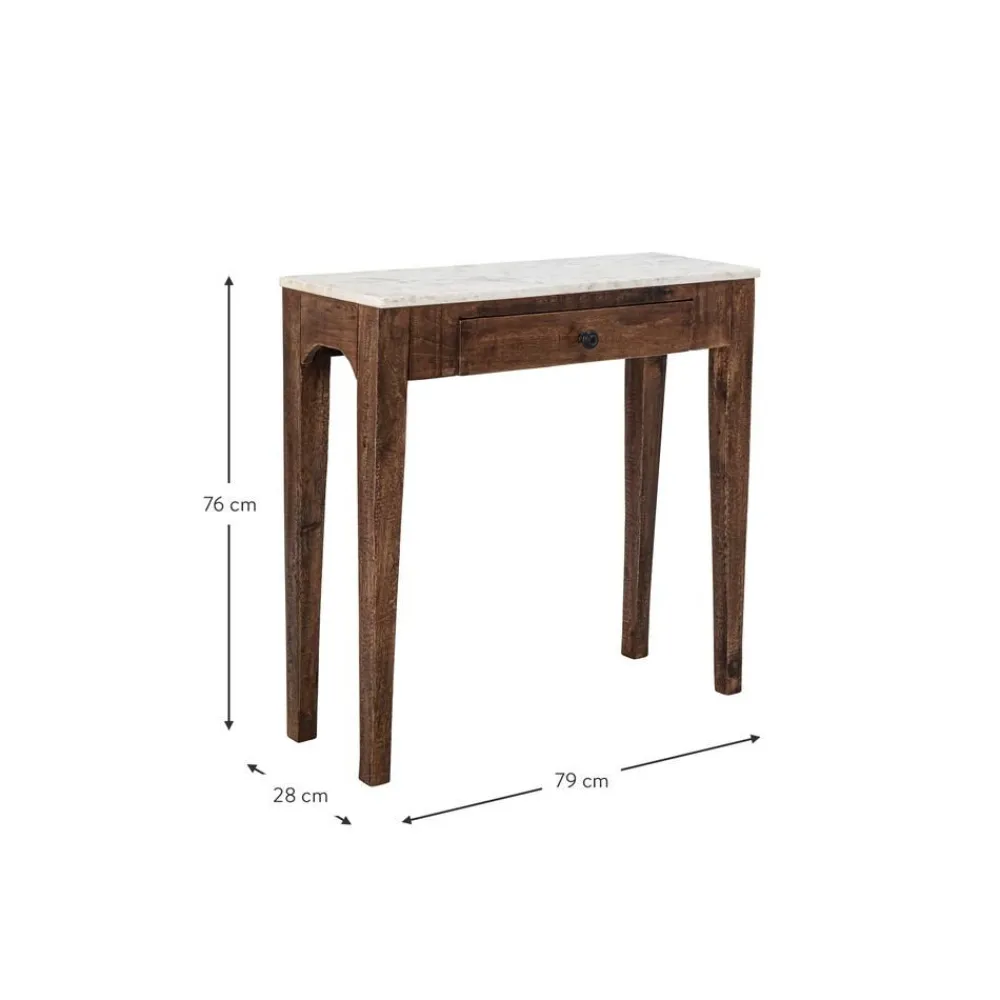 Consolle In Legno Di Mango Con Piano In Marmo Hauge*Bloomingville Sale