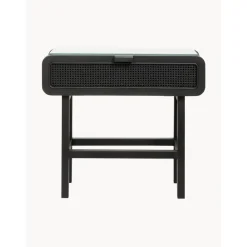 Consolle In Legno Di Teak E Rattan Merge*Nordal Clearance