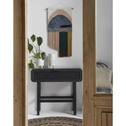 Consolle In Legno Di Teak E Rattan Merge*Nordal Clearance