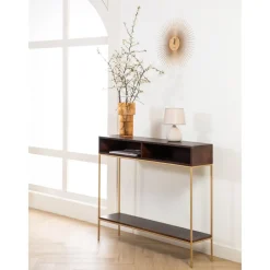 Consolle In Legno Massiccio Con Vani A Giorno Lyle*Westwing Collection New