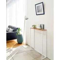 Consolle Stretta In Metallo Con Ganci Tower*Yamazaki Outlet