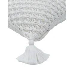 Copricuscino A Maglia Bianca Con Nappe Astrid*Westwing Collection Fashion