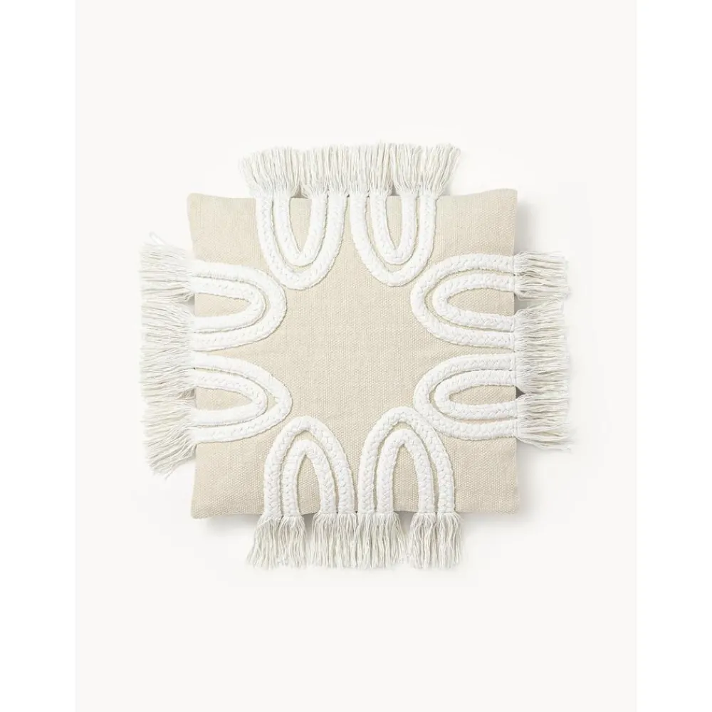 Copricuscino Con Dettagli Trapuntati E Frange Ivor*Westwing Collection Outlet