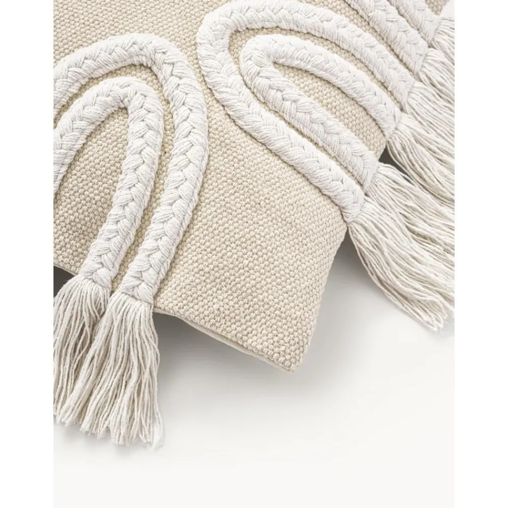 Copricuscino Con Dettagli Trapuntati E Frange Ivor*Westwing Collection Outlet