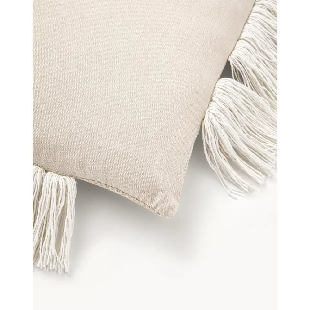 Copricuscino Con Dettagli Trapuntati E Frange Ivor*Westwing Collection Outlet