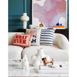 Copricuscino Con Scritta Ricamata Whatever*Westwing Collection New
