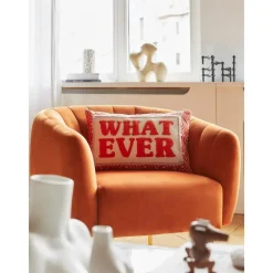 Copricuscino Con Scritta Ricamata Whatever*Westwing Collection New