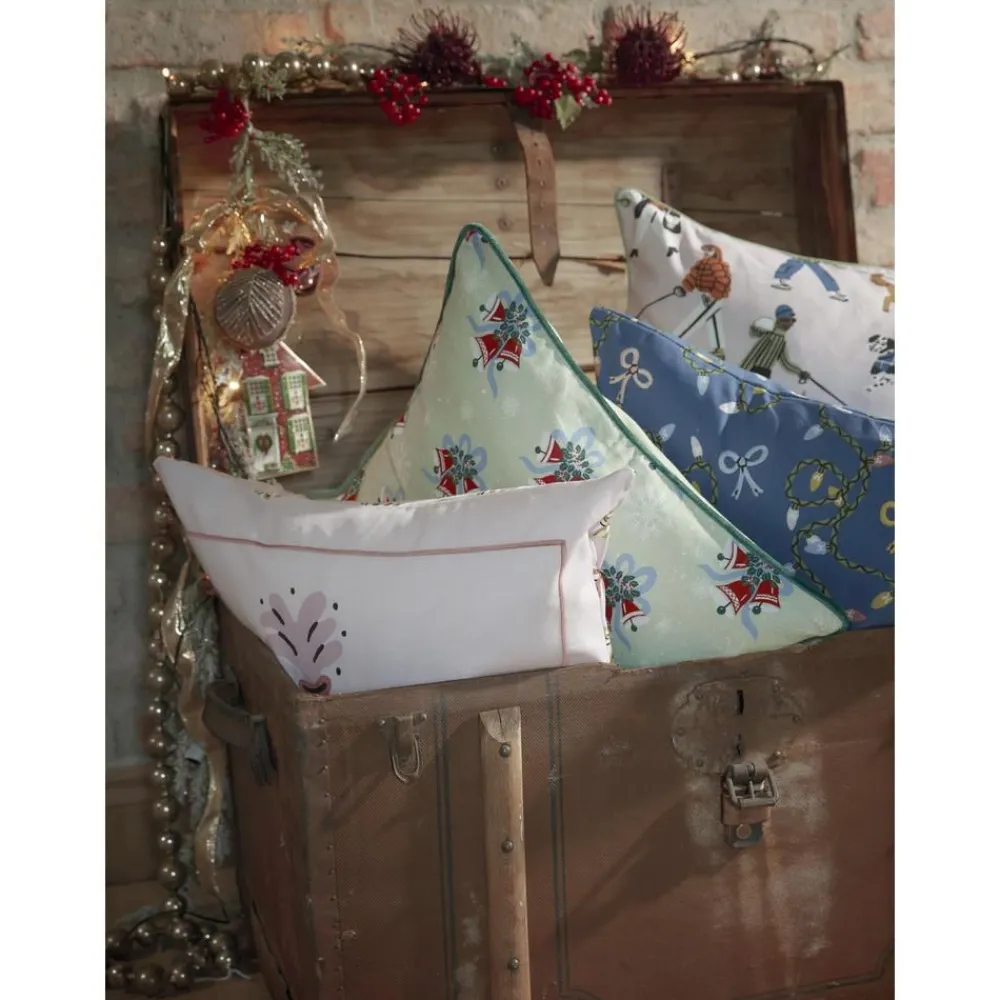 Copricuscino Con Stampa E Ricamo Natalizio Ribbons*Westwing Collection Best