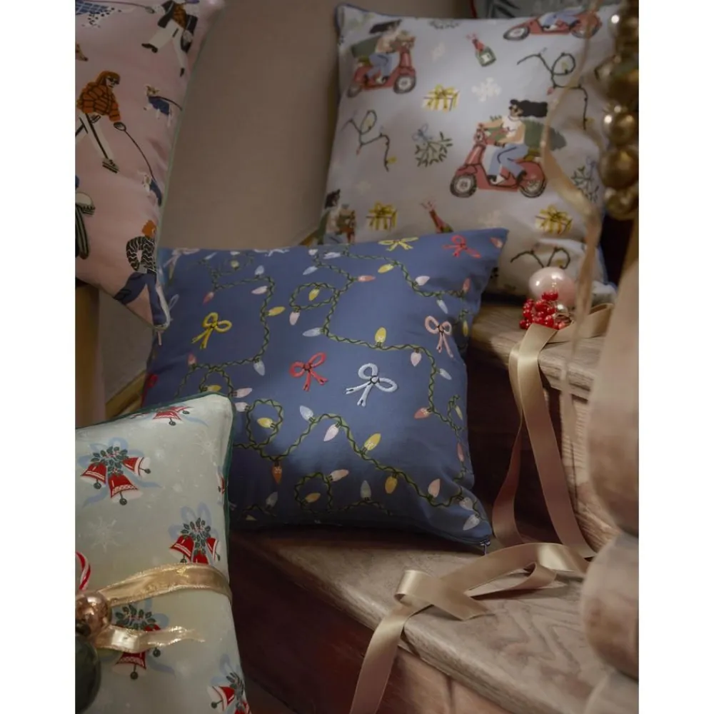 Copricuscino Con Stampa E Ricamo Natalizio Ribbons*Westwing Collection Best