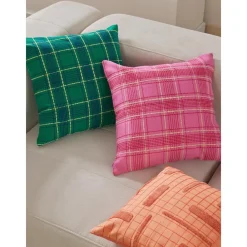 Copricuscino In Cotone A Quadri Con Ricamo Orla*Westwing Collection Hot