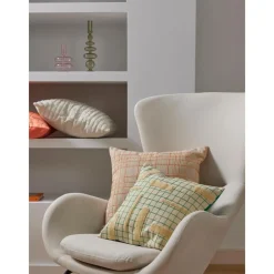 Copricuscino In Cotone A Quadri Con Ricamo Orla*Westwing Collection New