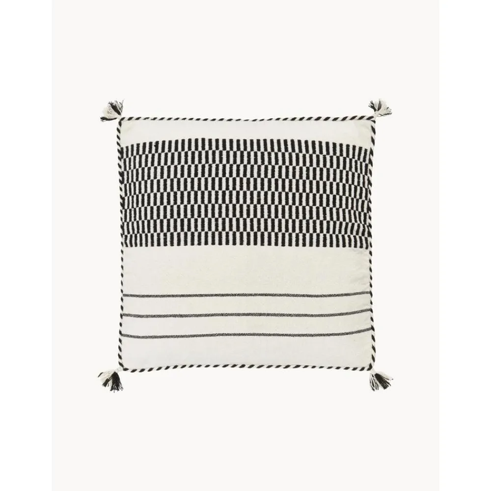 Copricuscino In Cotone Con Struttura Intrecciata A Mano E Nappe Okiro*Westwing Collection Best