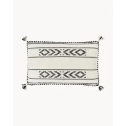 Copricuscino In Cotone Nero/Biege Con Bordino E Nappe Okiro*Westwing Collection Best