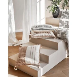 Copricuscino In Cotone Nero/Biege Con Bordino E Nappe Okiro*Westwing Collection Best