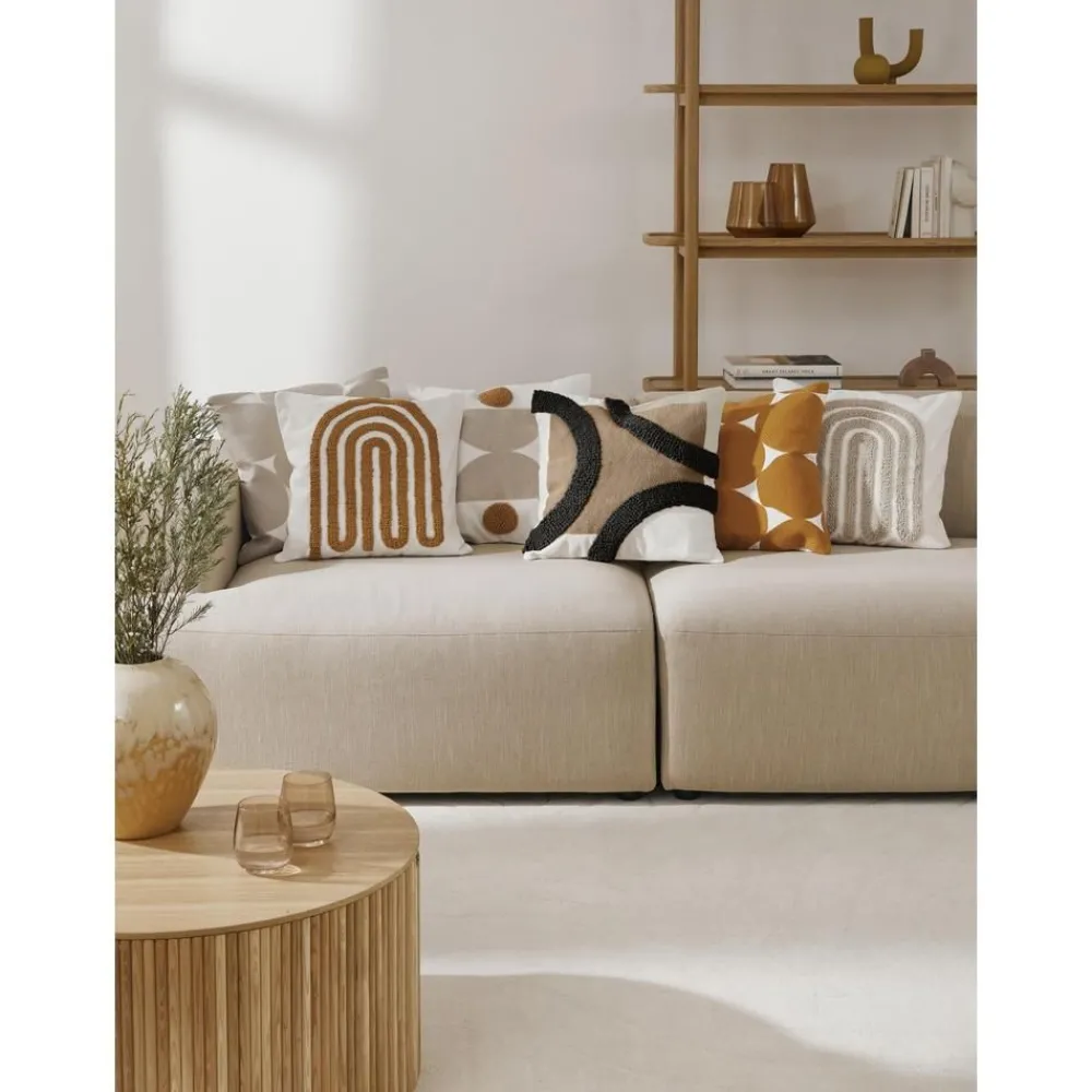 Copricuscino In Cotone Ricamato Con Struttura Alta-Bassa Reza*Westwing Collection Hot