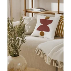 Copricuscino In Cotone Ricamato Con Motivo A Rilievo Izad*Westwing Collection Sale