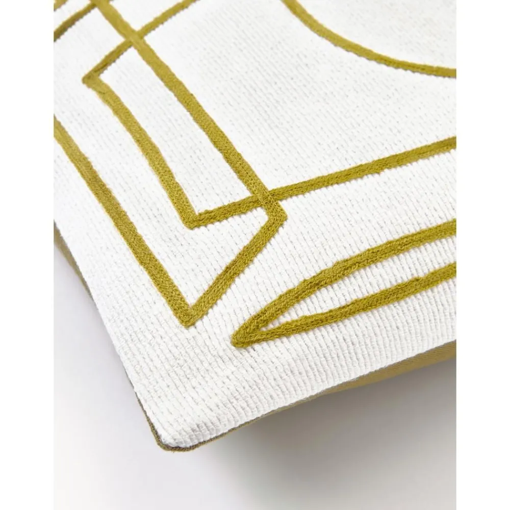 Copricuscino In Cotone Ricamato Con Decori Astratti Maree*Westwing Collection Clearance