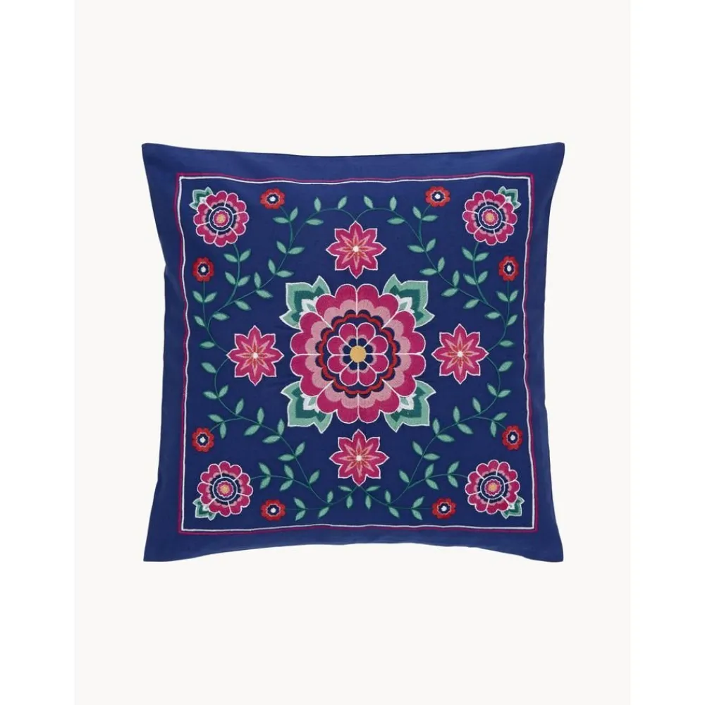 Copricuscino In Cotone Ricamato Con Motivo Floreale Lore*Westwing Collection Discount