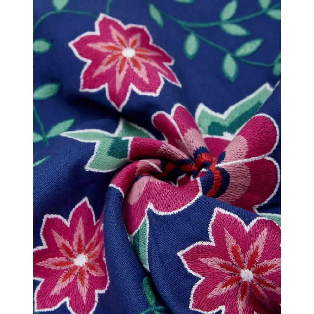 Copricuscino In Cotone Ricamato Con Motivo Floreale Lore*Westwing Collection Discount