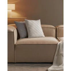 Copricuscino In Lino Bianco Con Motivo Strutturato Malia*Westwing Collection Hot