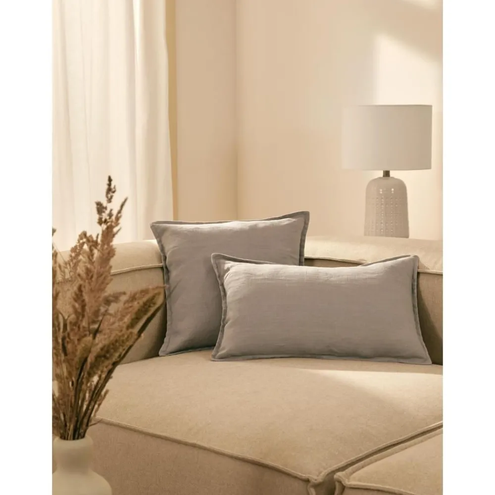 Copricuscino In Lino Grigio Chiaro Lanya*Westwing Collection Discount