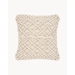 Copricuscino In Macrame Color Ecru Nalina*Westwing Collection New
