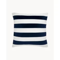 Copricuscino In Misto Velluto E Lino Color Blu Scuro/Bianco Maui*Westwing Collection Discount