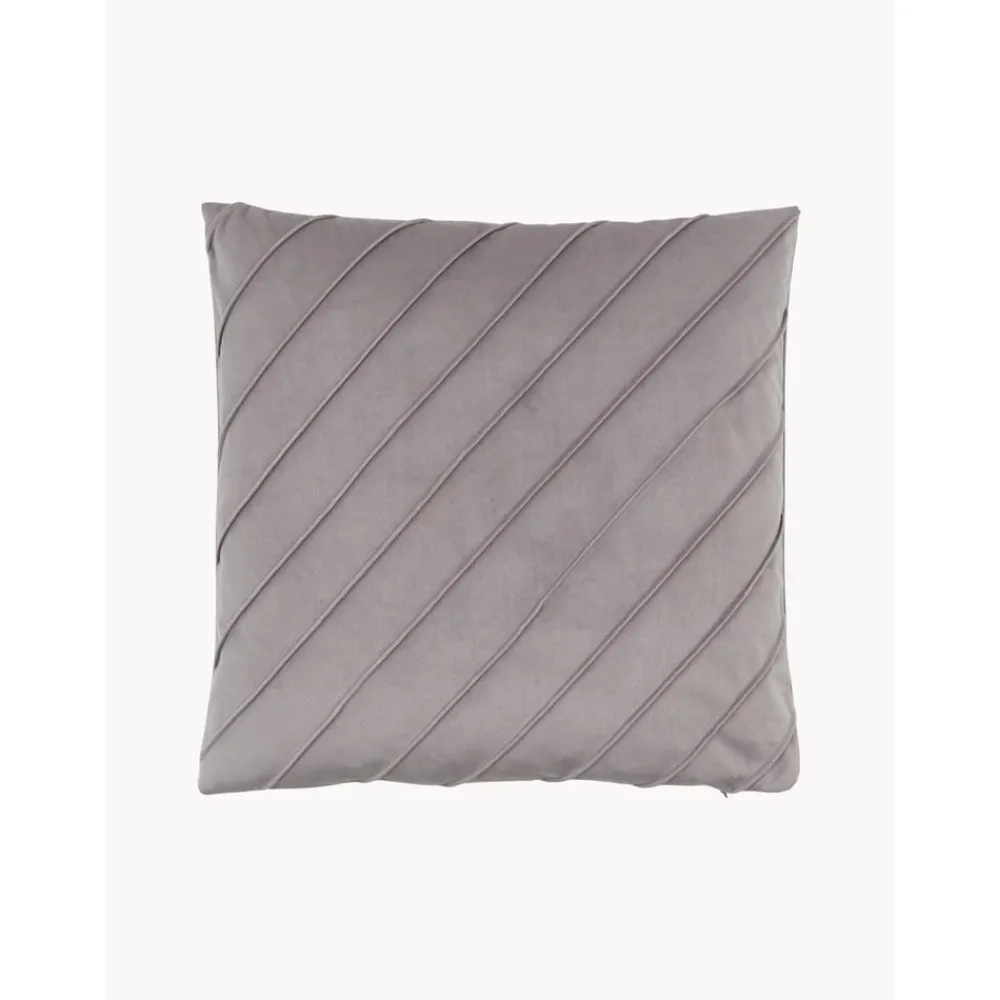 Copricuscino In Velluto Grigio Chiaro Con Motivo Strutturato Leyla*Westwing Collection Fashion